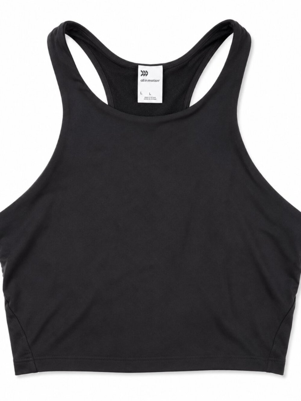 🖤 All In Motion Black High Neck Longline Sports Bra / Crop Tank Size Large 🖤